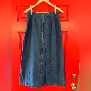 Vintage Charter Club Denim Button-Front Skirt size 10